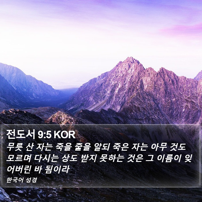 전도서 9:5 KOR Bible Study