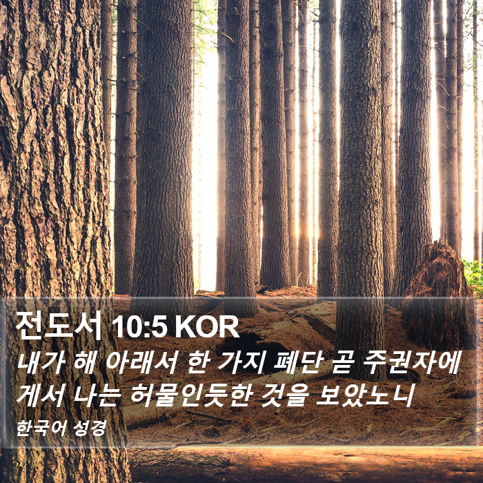 전도서 10:5 KOR Bible Study