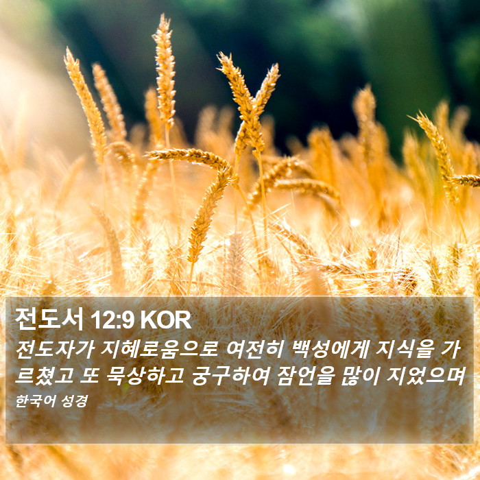 전도서 12:9 KOR Bible Study