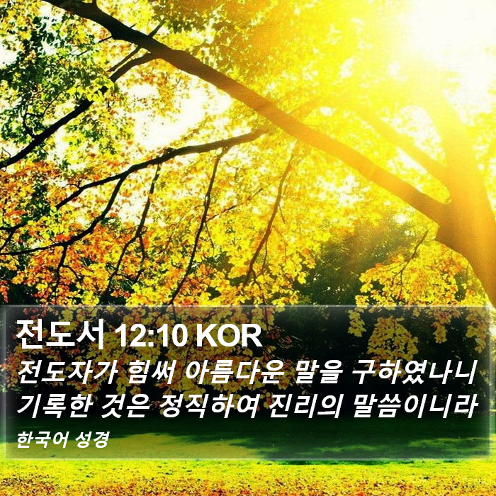 전도서 12:10 KOR Bible Study