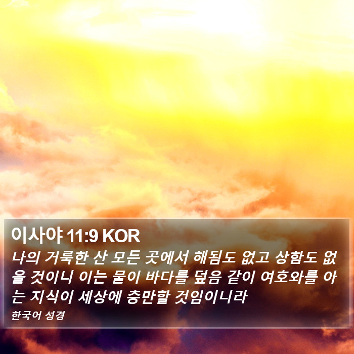 이사야 11:9 KOR Bible Study