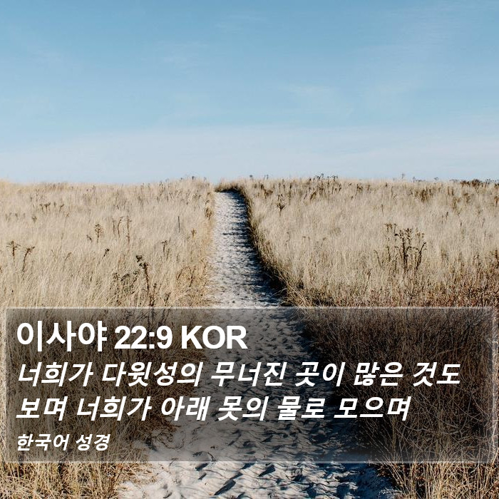 이사야 22:9 KOR Bible Study