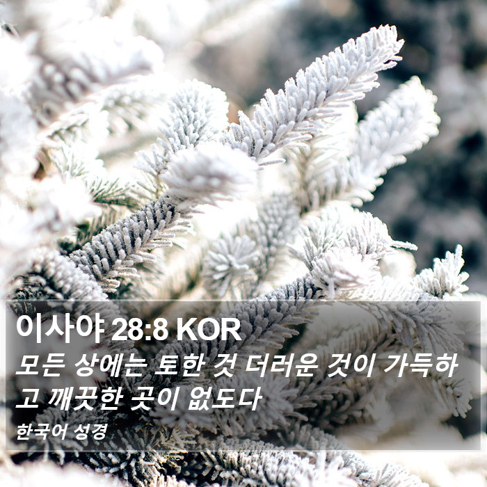 이사야 28:8 KOR Bible Study