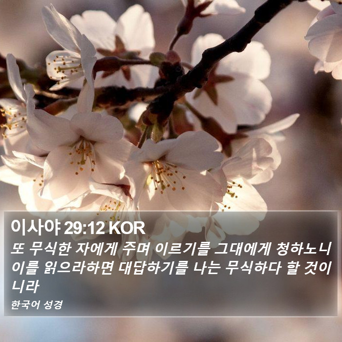 이사야 29:12 KOR Bible Study