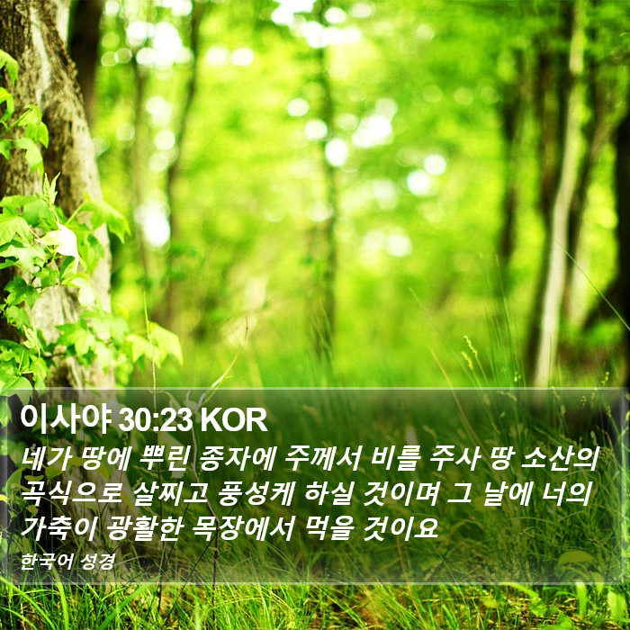 이사야 30:23 KOR Bible Study