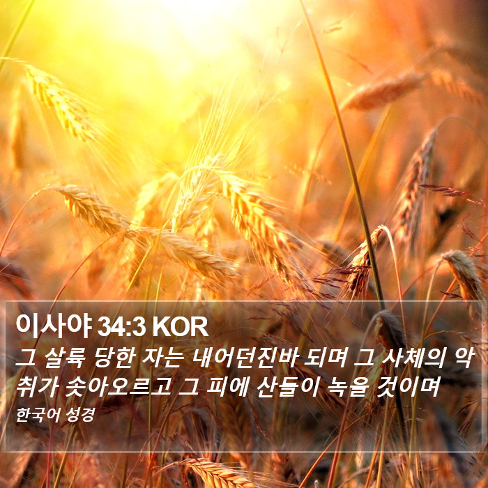 이사야 34:3 KOR Bible Study