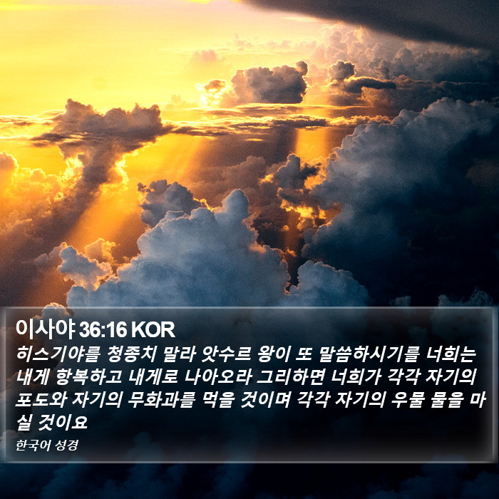 이사야 36:16 KOR Bible Study