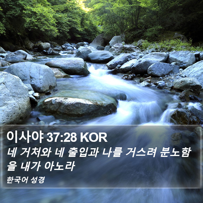 이사야 37:28 KOR Bible Study