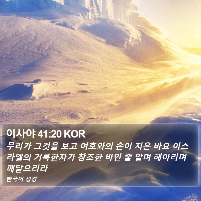 이사야 41:20 KOR Bible Study