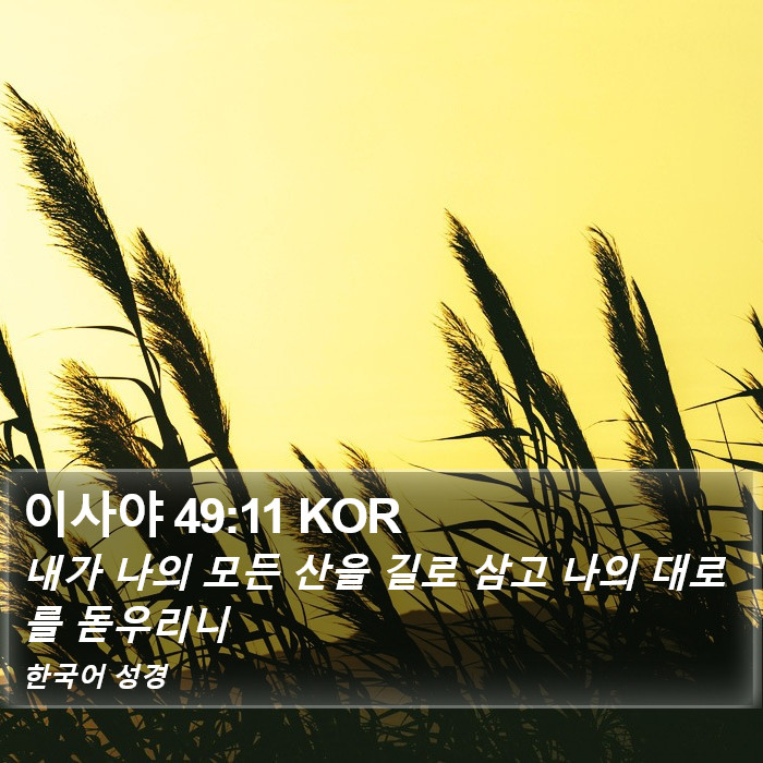 이사야 49:11 KOR Bible Study