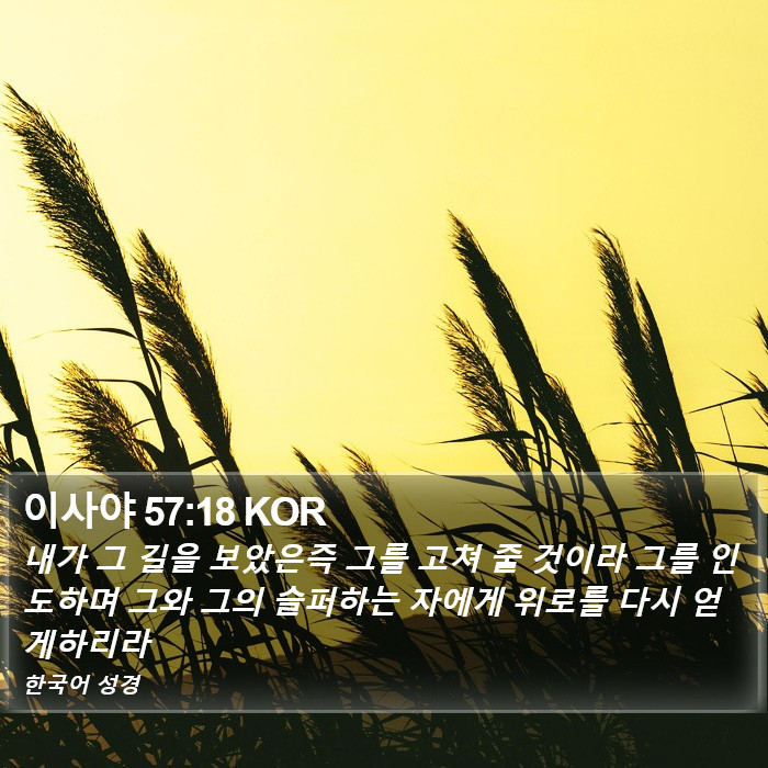 이사야 57:18 KOR Bible Study