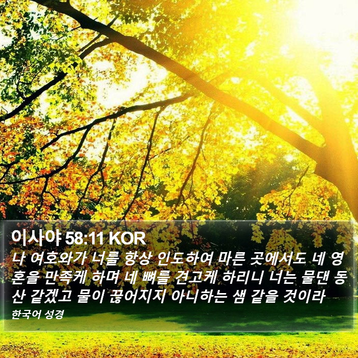 이사야 58:11 KOR Bible Study