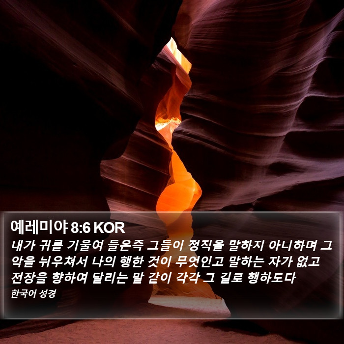 예레미야 8:6 KOR Bible Study