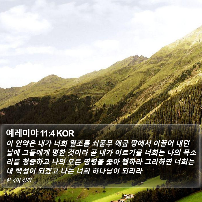 예레미야 11:4 KOR Bible Study