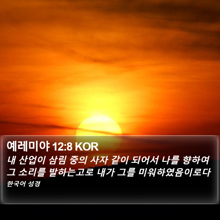 예레미야 12:8 KOR Bible Study