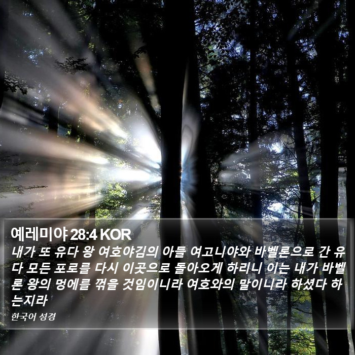 예레미야 28:4 KOR Bible Study