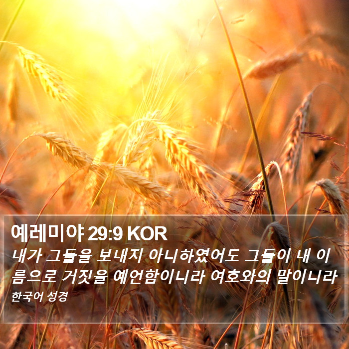 예레미야 29:9 KOR Bible Study