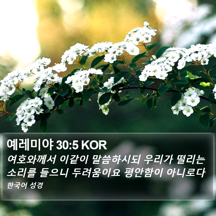 예레미야 30:5 KOR Bible Study