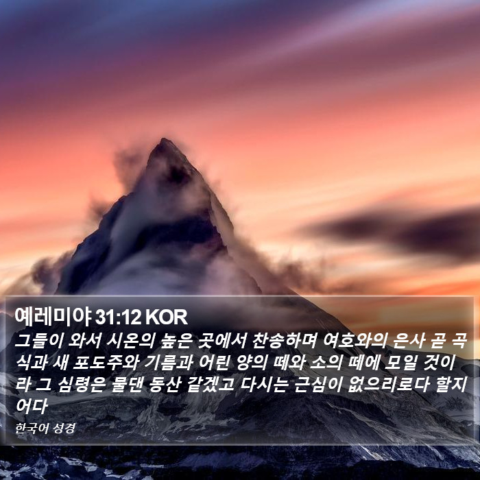 예레미야 31:12 KOR Bible Study