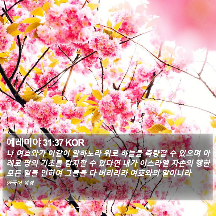 예레미야 31:37 KOR Bible Study