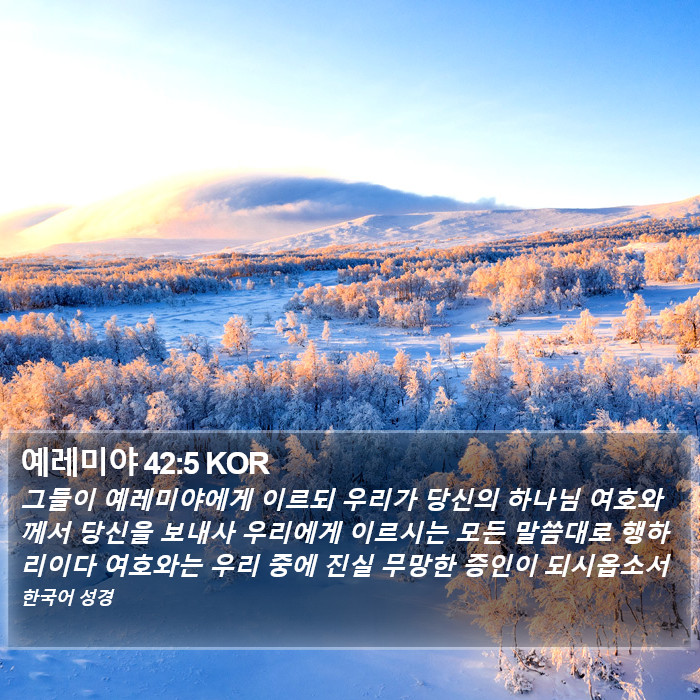 예레미야 42:5 KOR Bible Study