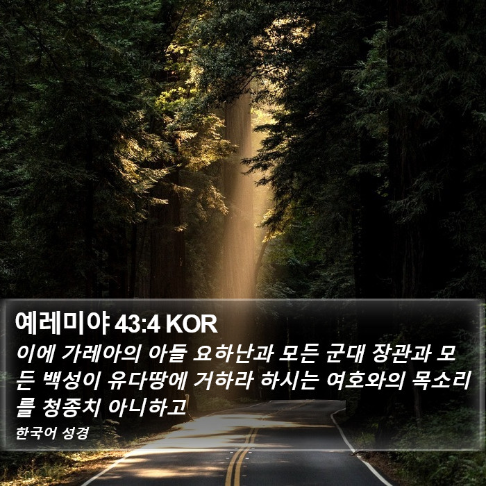 예레미야 43:4 KOR Bible Study