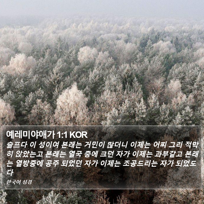 예레미야애가 1:1 KOR Bible Study