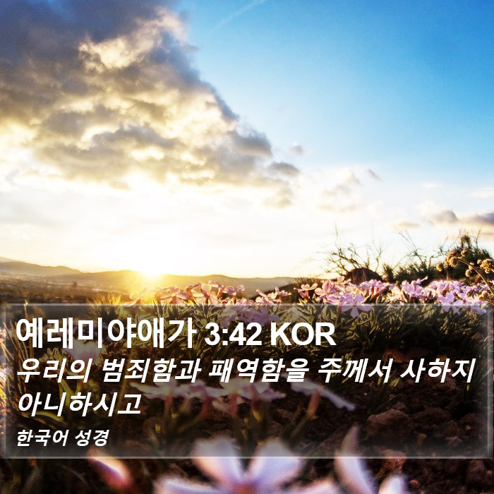 예레미야애가 3:42 KOR Bible Study