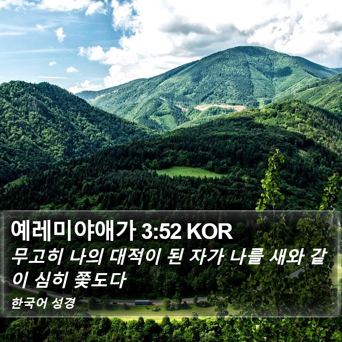 예레미야애가 3:52 KOR Bible Study