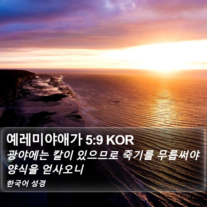 예레미야애가 5:9 KOR Bible Study