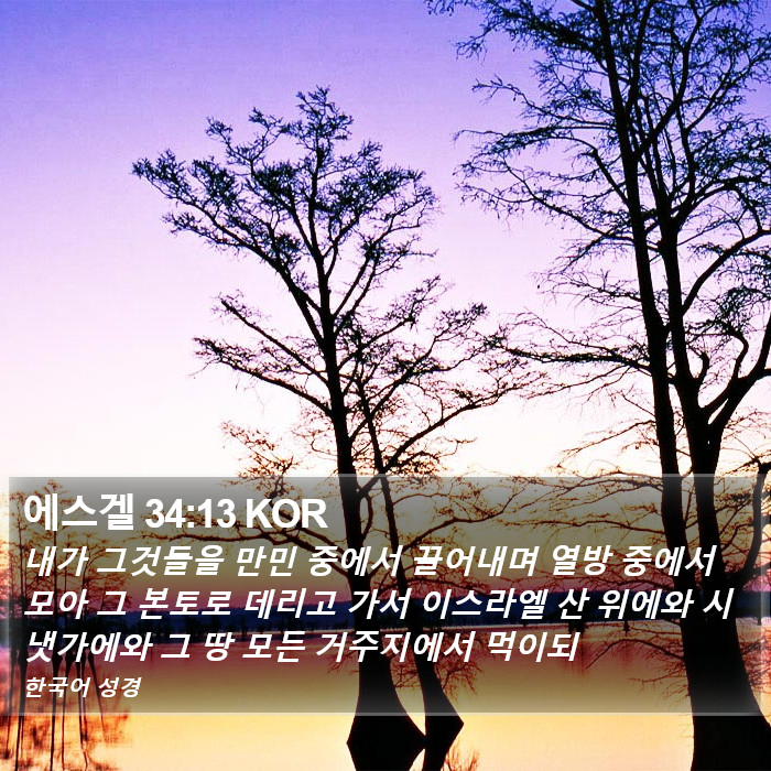 에스겔 34:13 KOR Bible Study