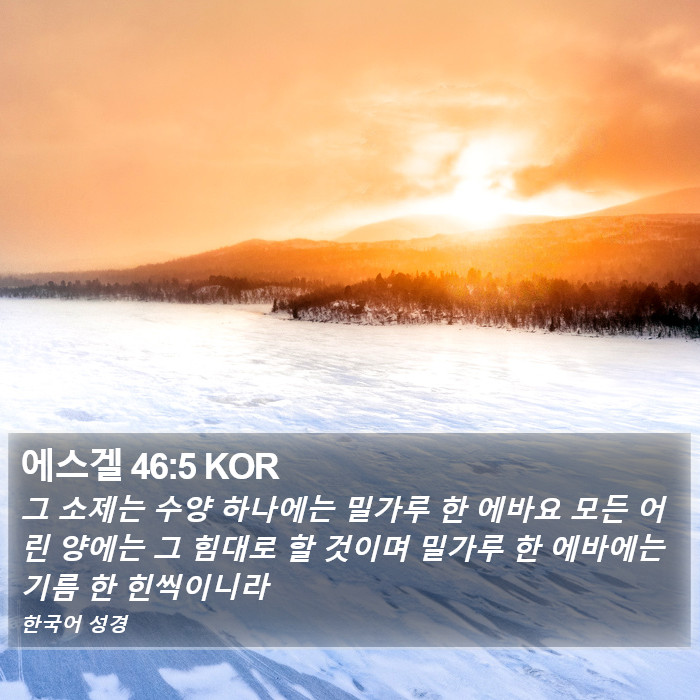 에스겔 46:5 KOR Bible Study