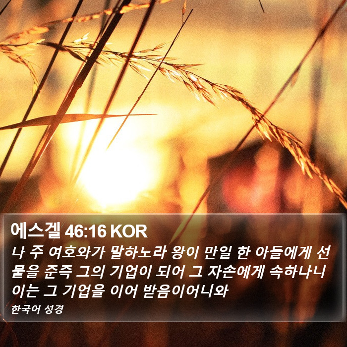 에스겔 46:16 KOR Bible Study