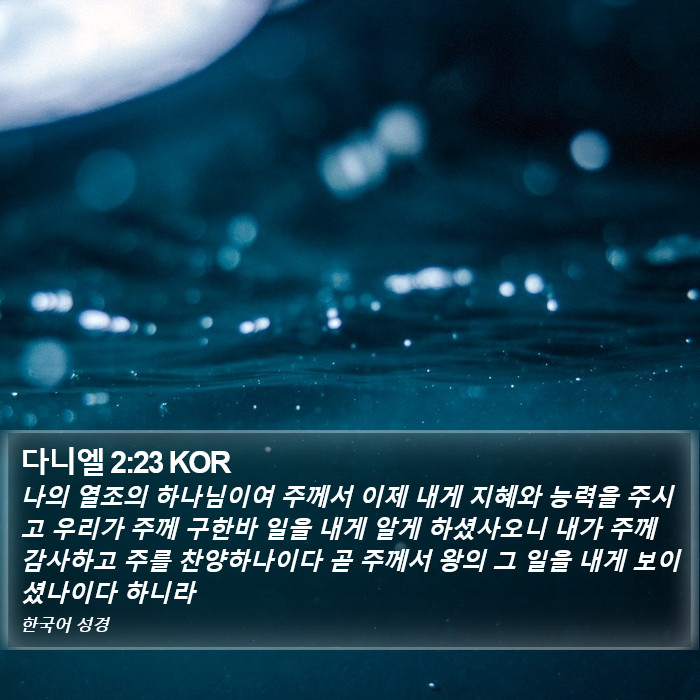 다니엘 2:23 KOR Bible Study