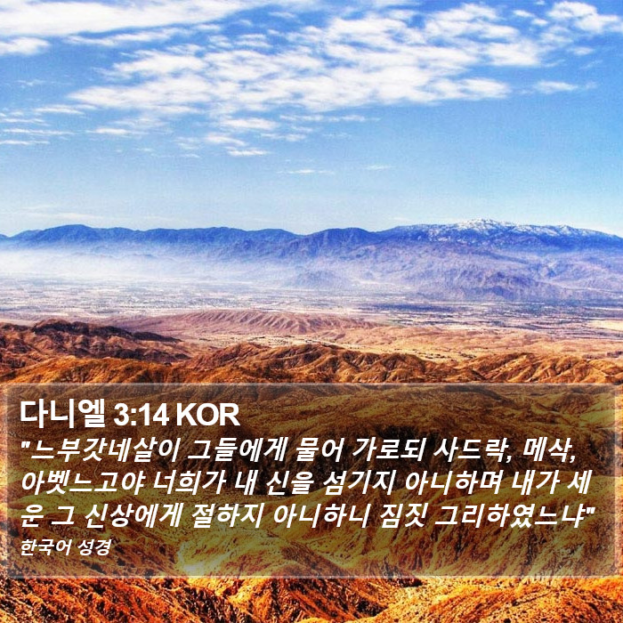 다니엘 3:14 KOR Bible Study