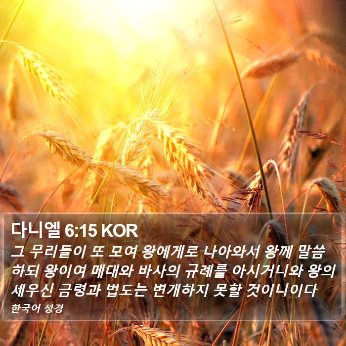 다니엘 6:15 KOR Bible Study