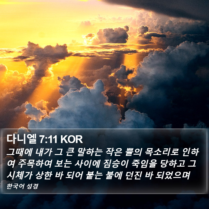다니엘 7:11 KOR Bible Study
