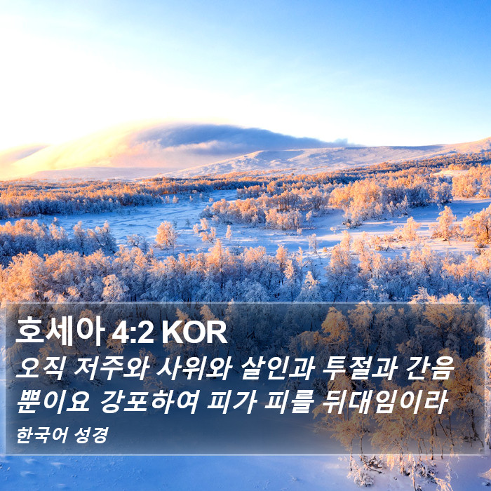 호세아 4:2 KOR Bible Study