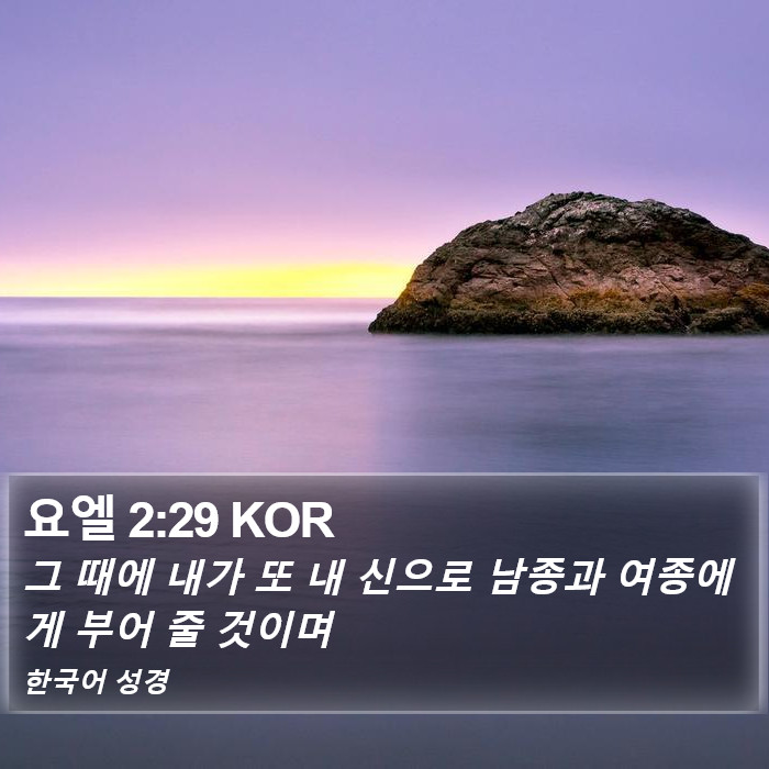 요엘 2:29 KOR Bible Study