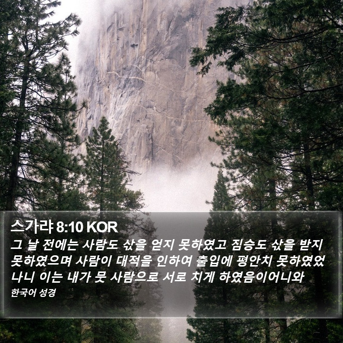 스가랴 8:10 KOR Bible Study