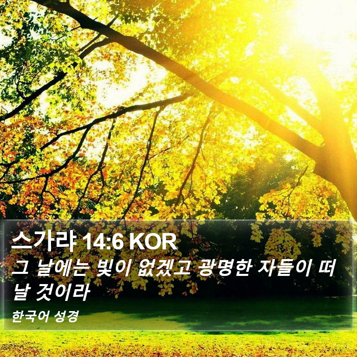 스가랴 14:6 KOR Bible Study