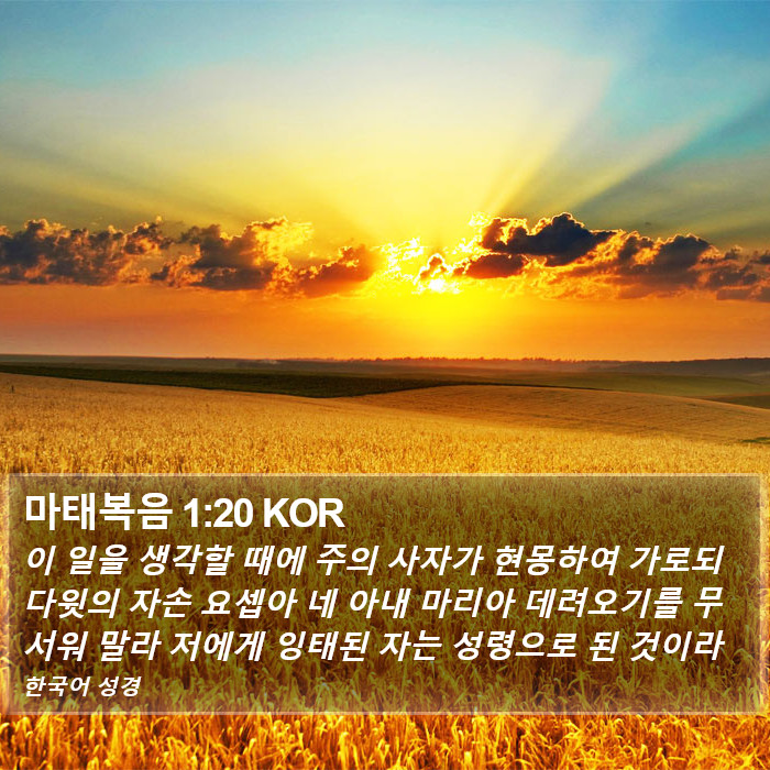 마태복음 1:20 KOR Bible Study