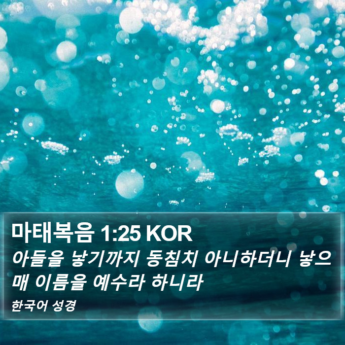 마태복음 1:25 KOR Bible Study