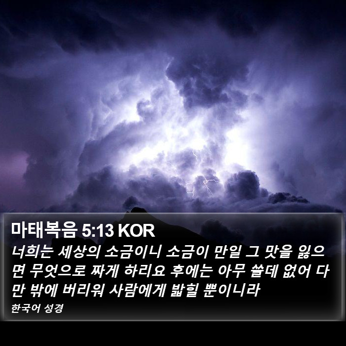 마태복음 5:13 KOR Bible Study