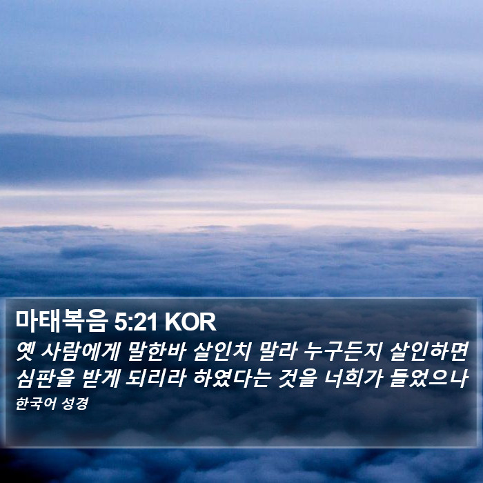 마태복음 5:21 KOR Bible Study