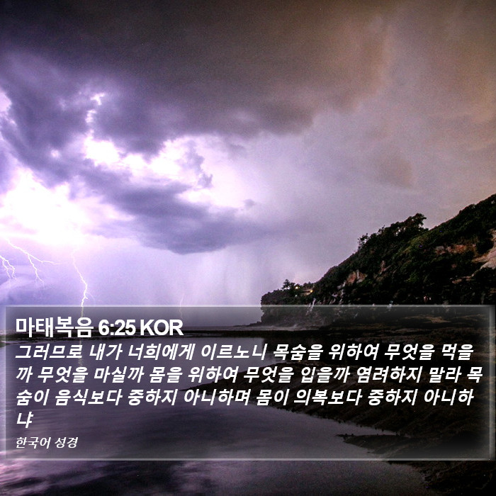 마태복음 6:25 KOR Bible Study