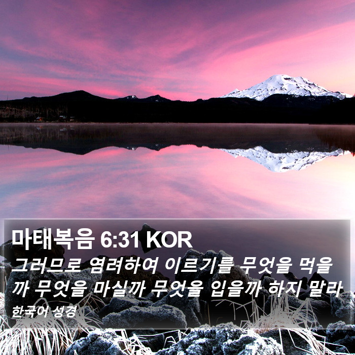 마태복음 6:31 KOR Bible Study