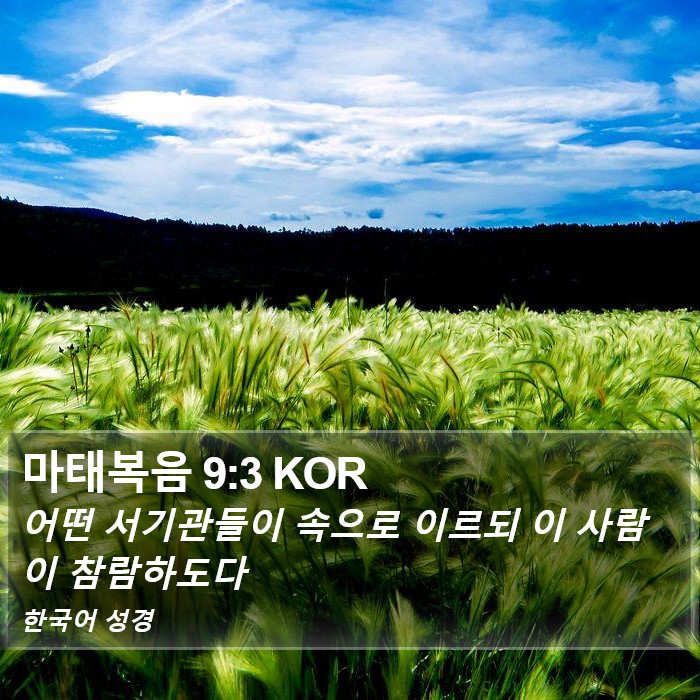 마태복음 9:3 KOR Bible Study