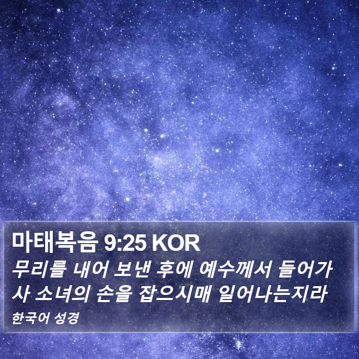 마태복음 9:25 KOR Bible Study