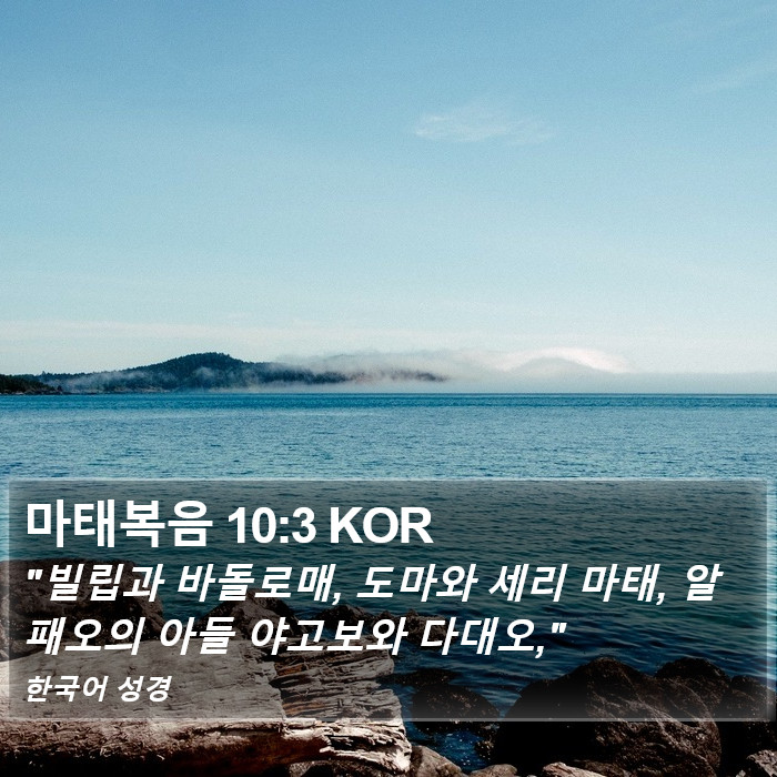 마태복음 10:3 KOR Bible Study